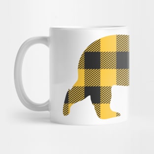 Gay Bear Yellow Buffalo Plaid Pattern | BearlyBrand Mug